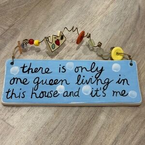 Sandra Magsamen for Silvestri Ceramic Plaque “Only One Queen” Polka Dot Sign